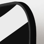 エレガント白黒ストライプストライプの ピックルボールラケット (左詳細)