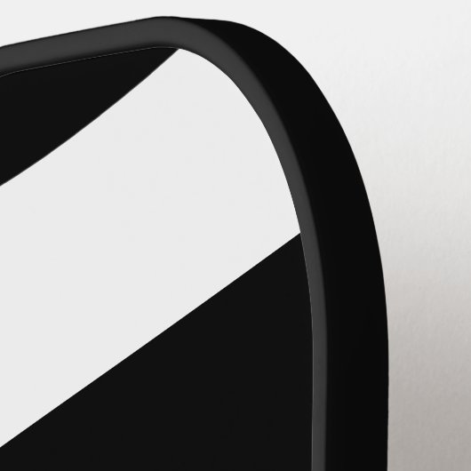 エレガント白黒ストライプストライプの ピックルボールラケット (左詳細)