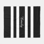 エレガント白黒ストライプパターン名 フリースブランケット (正面(横))