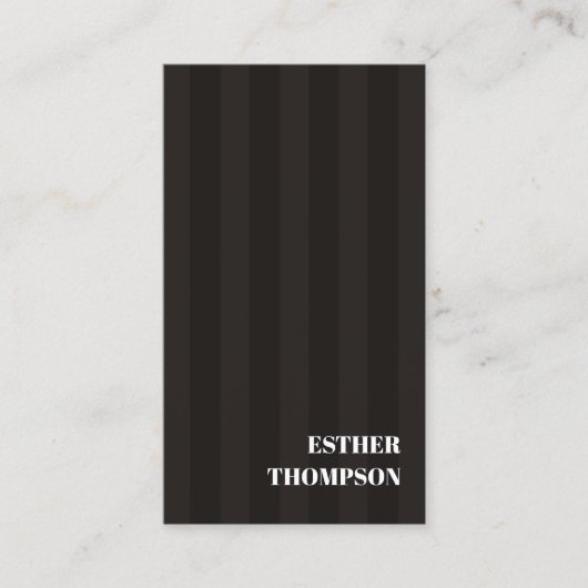 エレガント白黒ストライプファッションコンサルタント 名刺 (正面)