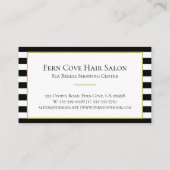 エレガント白黒ストライプヴィンテージバラフローラ 名刺 (裏面)