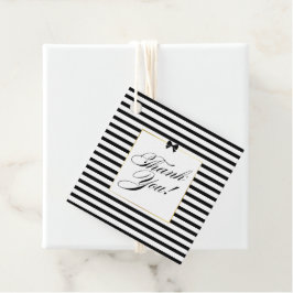 エレガント白黒ストライプ金ゴールドフレ結婚ーム フェイバータグ