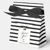 エレガント白黒ストライプ金ゴールドフレ結婚ーム フェイバーボックス (正面)