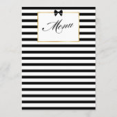 エレガント白黒ストライプ金ゴールドフレ結婚ーム メニュー (裏面)