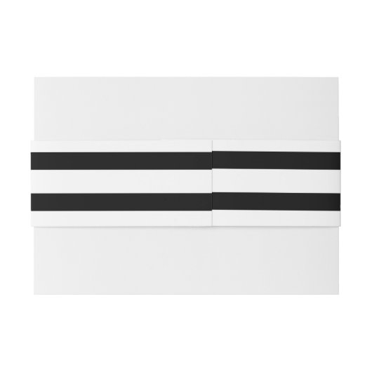 エレガント白黒ストライプ金ゴールドフレ結婚ーム 招待状ベリーバンド (裏面例)