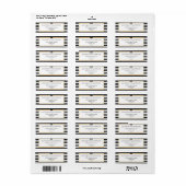 エレガント白黒ストライプ金ゴールド結婚のアドレス ラベル (フルシート)