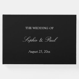 エレガント白黒ス結婚クリプトのゲストブック ゲストブック