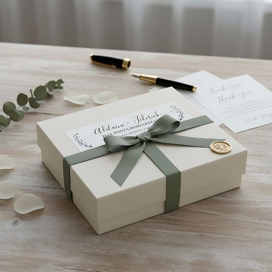 エレガント白黒ス結婚クリプトの差出人住所 ラベル