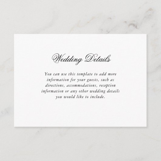 エレガント白黒ス結婚クリプトの詳細 エンクロージャーカード (正面)