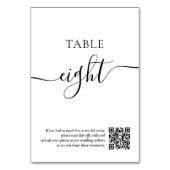 エレガント白黒ス結婚クリプトQRコード テーブルナンバー (正面)