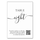 エレガント白黒ス結婚クリプトQRコード テーブルナンバー (正面)