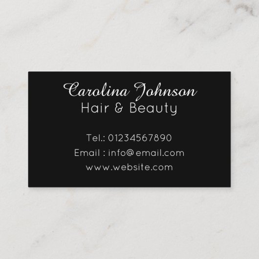 エレガント白黒ゼブラヘア&美しい 名刺 (裏面)