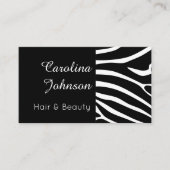 エレガント白黒ゼブラヘア&美しい 名刺 (正面)