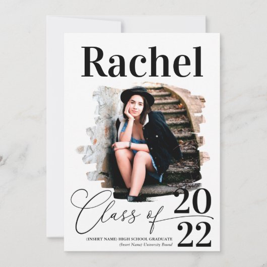 エレガント白黒タイポグラフィの種類 招待状 (正面)