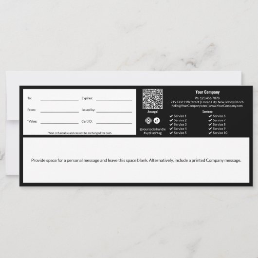 エレガント白黒タイル型贈与証 (裏面)