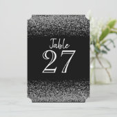 エレガント白黒ダイヤ結婚モンドのテーブルカード 招待状 (スタンド正面)