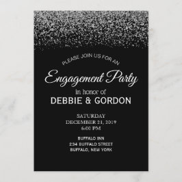 エレガント白黒ダイヤ結婚モンド婚約 招待状