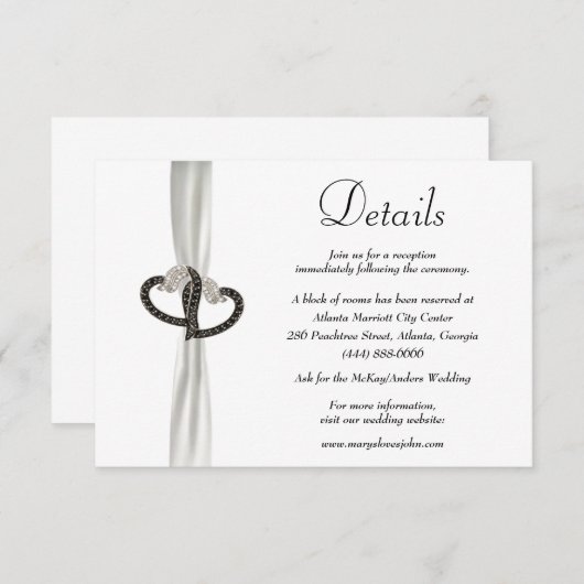 エレガント白黒ダイヤ結婚モンド詳細 エンクロージャーカード (正面/裏面)