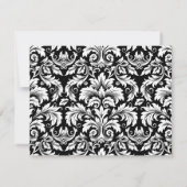エレガント白黒ダマスコノートカード ノートカード (裏面)