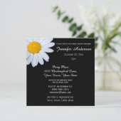 エレガント白黒デイジーテーマブライダルシャワー 招待状 (スタンド正面)