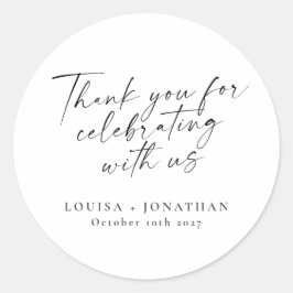 エレガント白黒トレンディースクリプカスタムトありがとう ラウンドシール