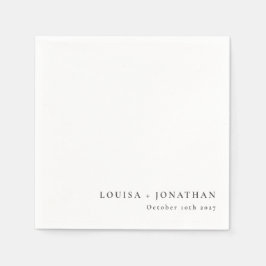 エレガント白黒トレンディーミニマルカスタム スタンダードカクテルナプキン