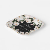 エレガント白黒バラブライダルシャワー ペーパープレート (傾斜あり)