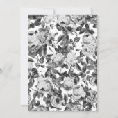 エレガント白黒バラブライダルシャワー 招待状 (裏面)