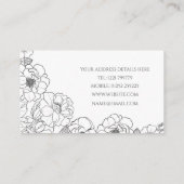 エレガント白黒バララインアートフローラ 名刺 (裏面)