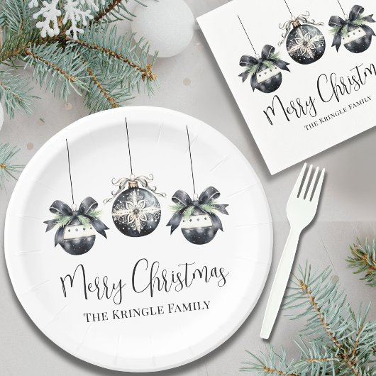 エレガント白黒パーティー ペーパープレート