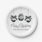 エレガント白黒パーティー ペーパープレート (正面)