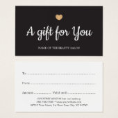 エレガント白黒フェイク金ゴールドハートサロン (正面&裏面)