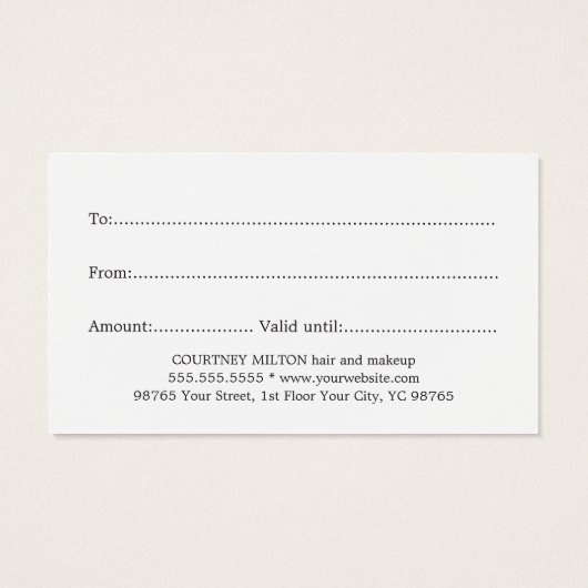 エレガント白黒フェイク金ゴールドハートサロン (裏面)