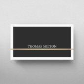 エレガント白黒フェイク金ゴールド線弁護士 名刺