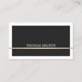 エレガント白黒フェイク金ゴールド線弁護士 名刺 (正面)