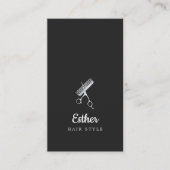 エレガント白黒フェイク銀髪型 名刺 (正面)