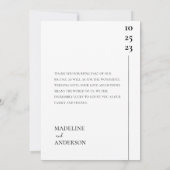 エレガント白黒フォトオーバーレイ文字結婚ズ サンキューカード (裏面)