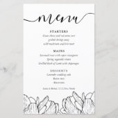 エレガント白黒フローラのメ結婚ニュー (正面)