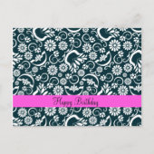 エレガント白黒フローラはがき ポストカード (正面)