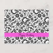 エレガント白黒フローラはがき ポストカード (正面)