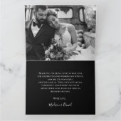 エレガント白黒フローラフォト気持ち サンキューカード (内部)