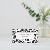 エレガント白黒フローラプロフェッショナル 名刺 (スタンド正面)