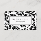 エレガント白黒フローラプロフェッショナル 名刺 (正面)