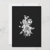 エレガント白黒フローラ披露宴 招待状 (裏面)
