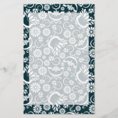 エレガント白黒フローラ文房具 便箋 (正面)