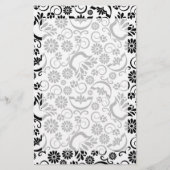 エレガント白黒フローラ文房具 便箋 (正面)