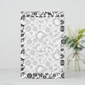 エレガント白黒フローラ文房具 便箋 (スタンド正面)