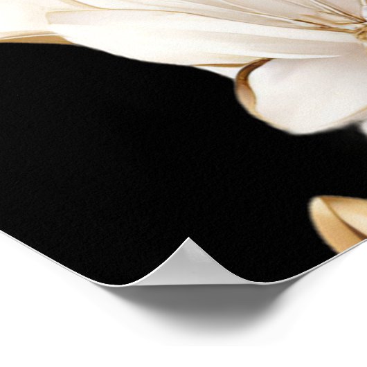 エレガント白黒フローラ結婚のキリスト教聖書 ポスター (角)