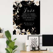 エレガント白黒フローラ結婚のキリスト教聖書 ポスター (ホームオフィス)