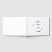 エレガント白黒フローラ結婚リースカスタム ゲストブック (全面)